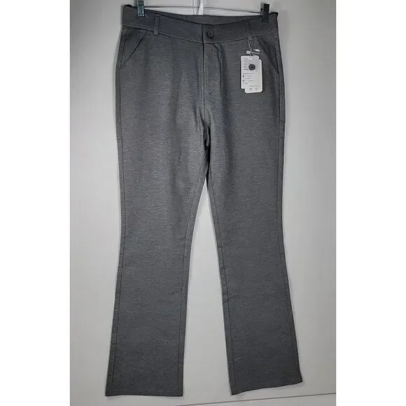 IChosy Women's Casual Dress Pants High Waist Pull Up Size 12 Gray Barely Bootcut - Picture 2 of 10